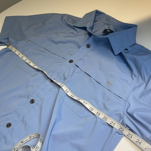 Tilley Blue button down casual lightweight shirt size large - Picture 6 of 9